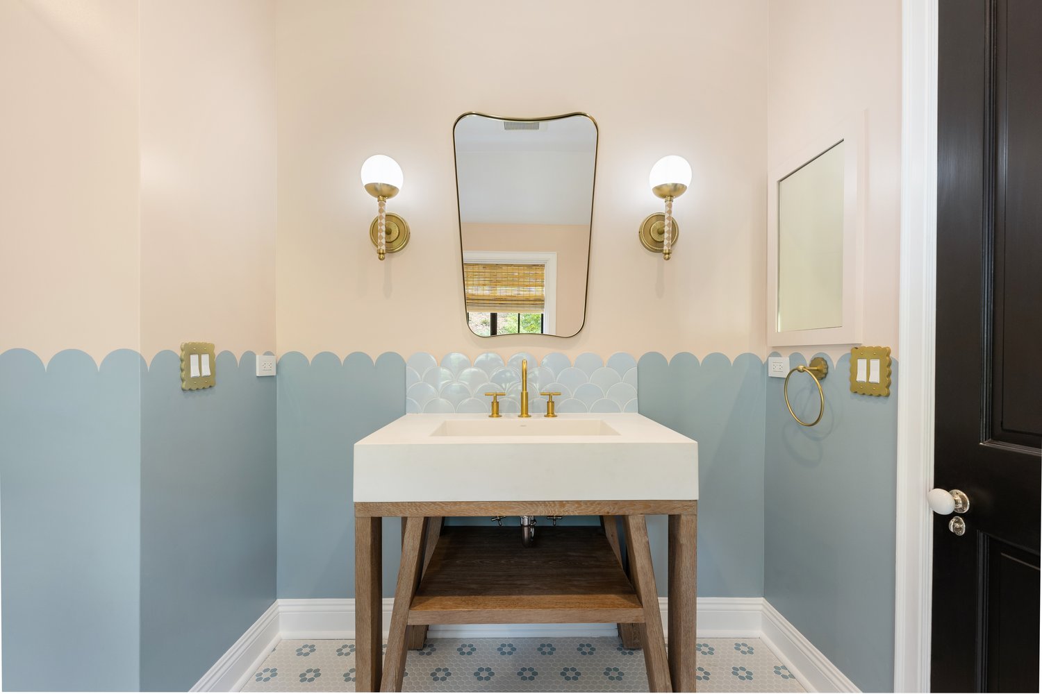 Brass-fixture bathroom in Pacific Palisades